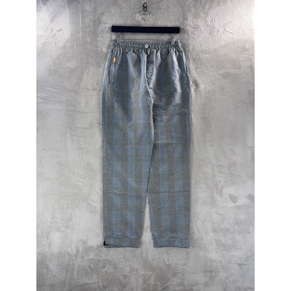 TRES BIEN Pants Mens Size 48 Blue Plaid Elastic Waist Drawstring‎ Relaxed Fit